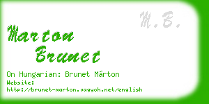 marton brunet business card
